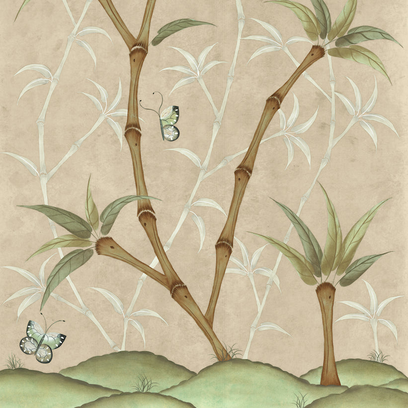 Bamboo En Fleur Triptych | Chinoiserie Panel, Set of 3