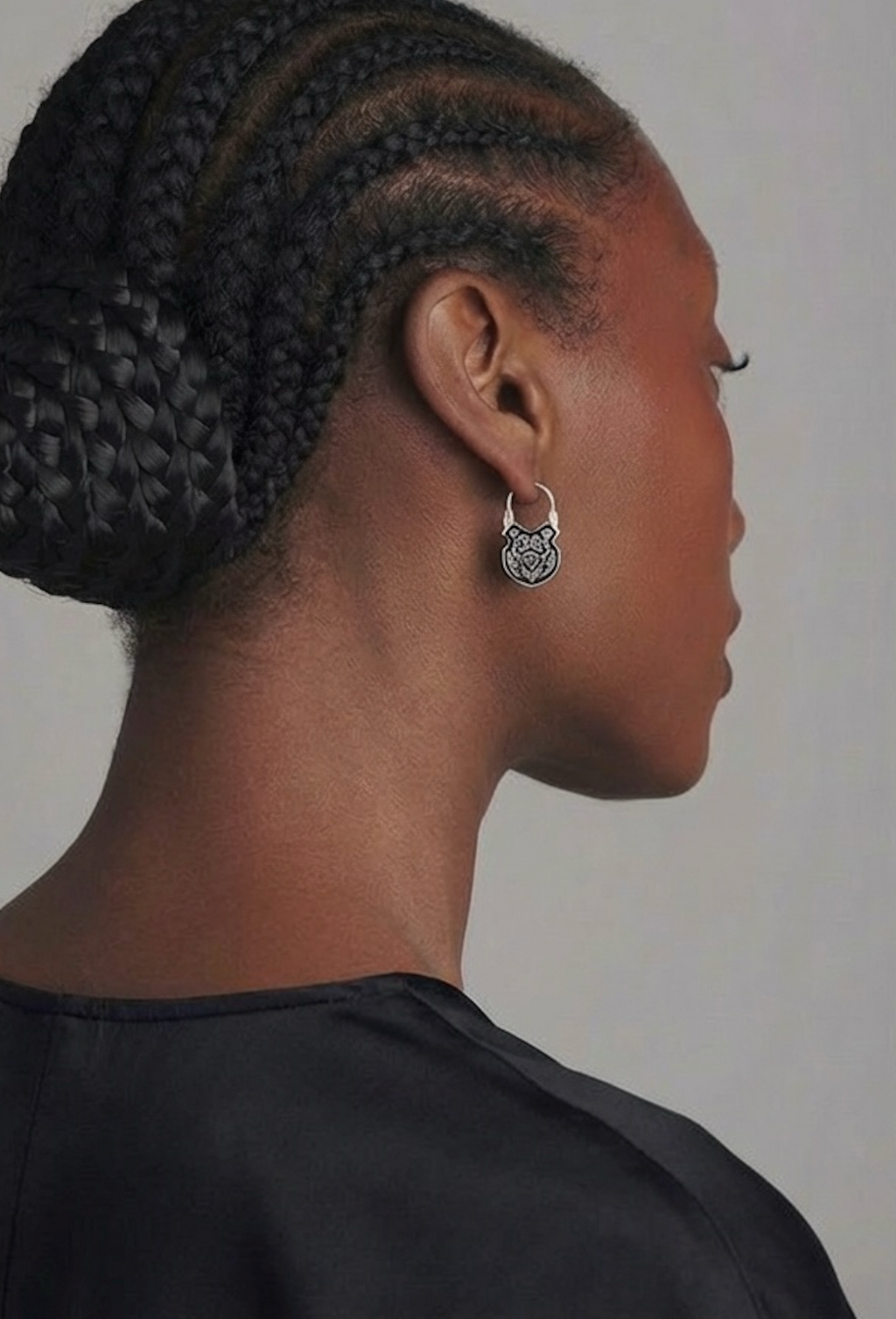 The Crest of Ophelia Earrings in Blackened Silver