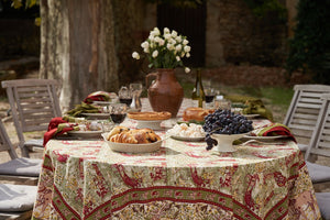 Renne Reindeer Tablecloth in Red & Green