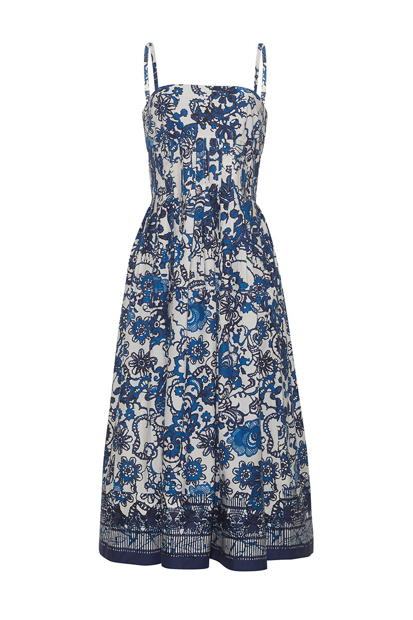 Sea Island Dress in Dentelle Blue