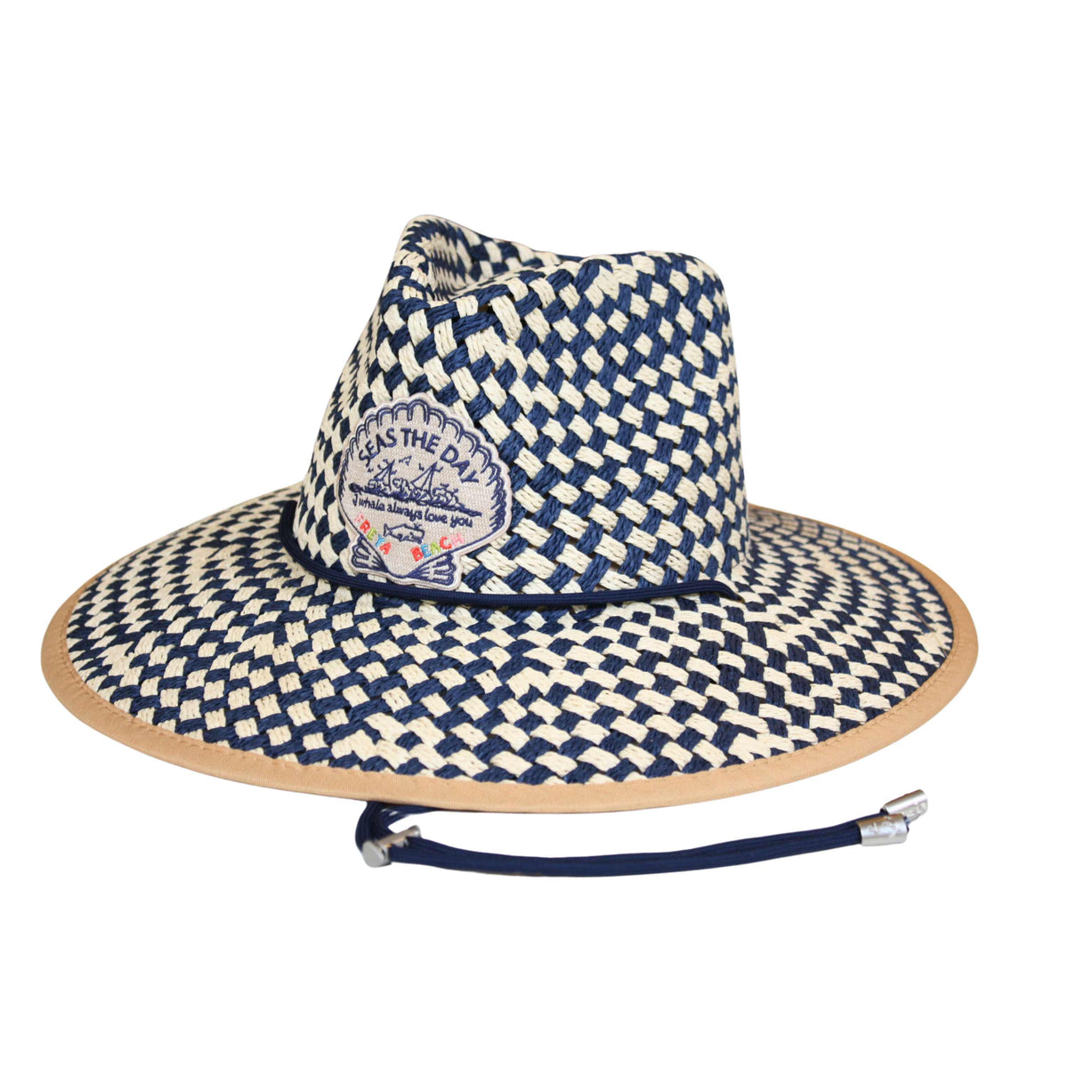 Malibu Sun Hat Lifeguard Style Navy Scarf