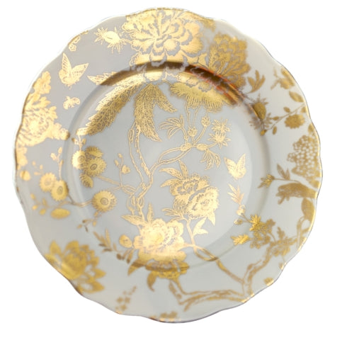 Deshoulieres ~ Jardin Secret ~ White & Gold accent plate, Price $215.00 in New Orleans, LA from Friend & Company