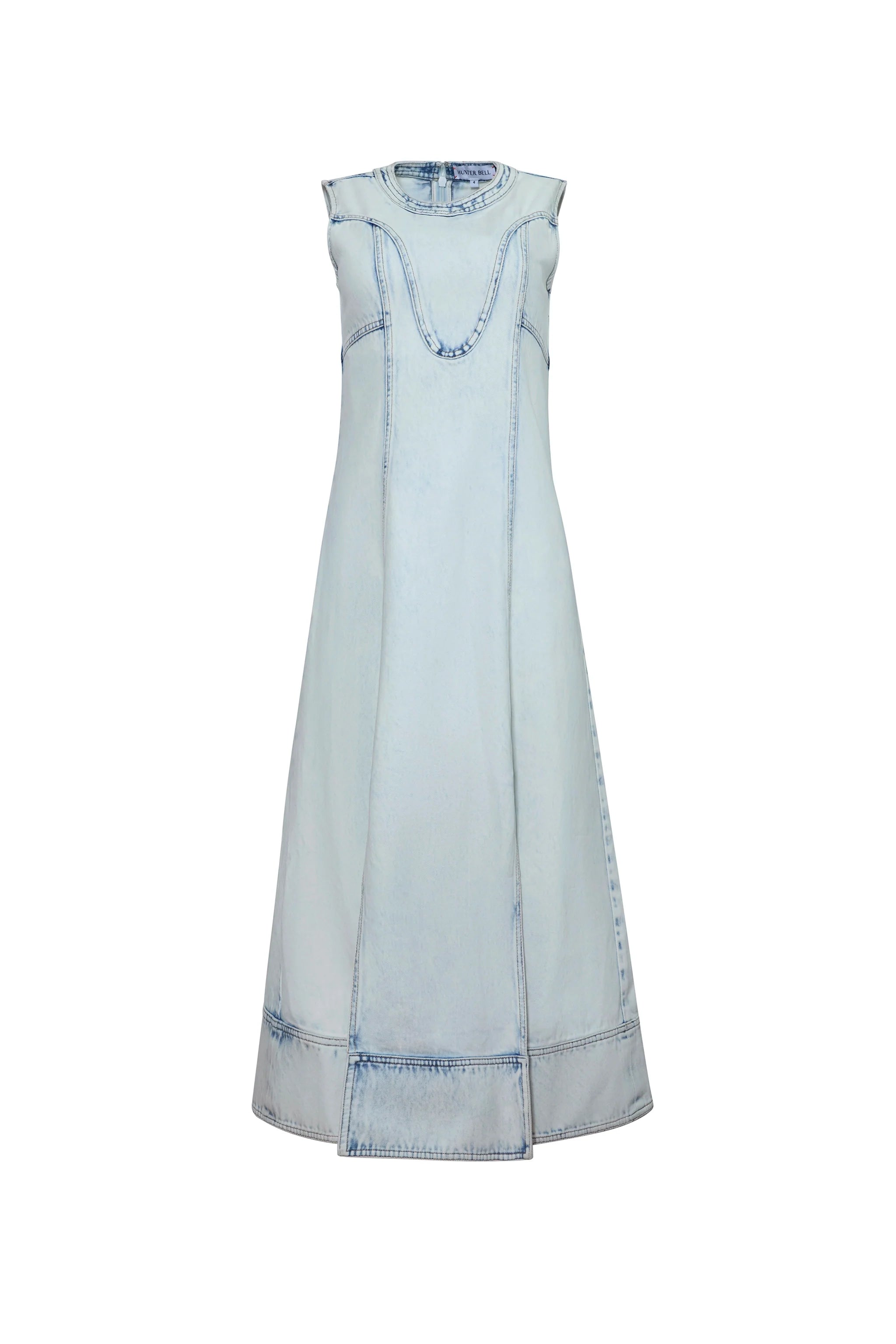 The Sedona Dress in Washed Blue Denim. 