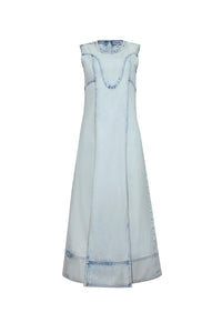 The Sedona Dress in Washed Blue Denim. 