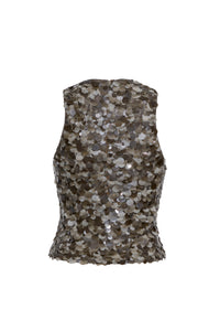 Senza Top in Taupe Palette Sequin