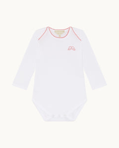 Angel Wing Picot Long Sleeve Onesies in Pink Fade, Set of 7