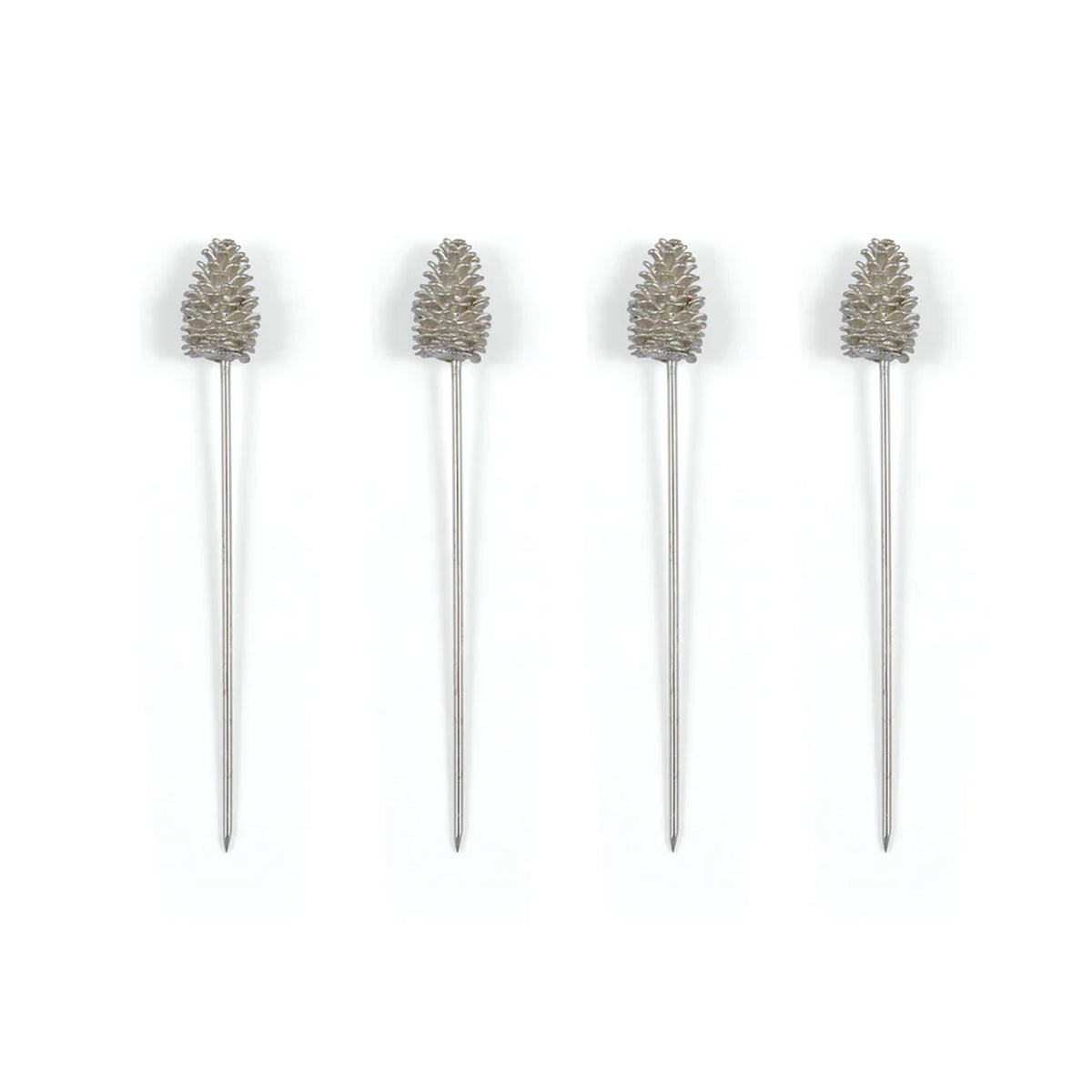 Set of 4 Pine Cone Cocktail Picks