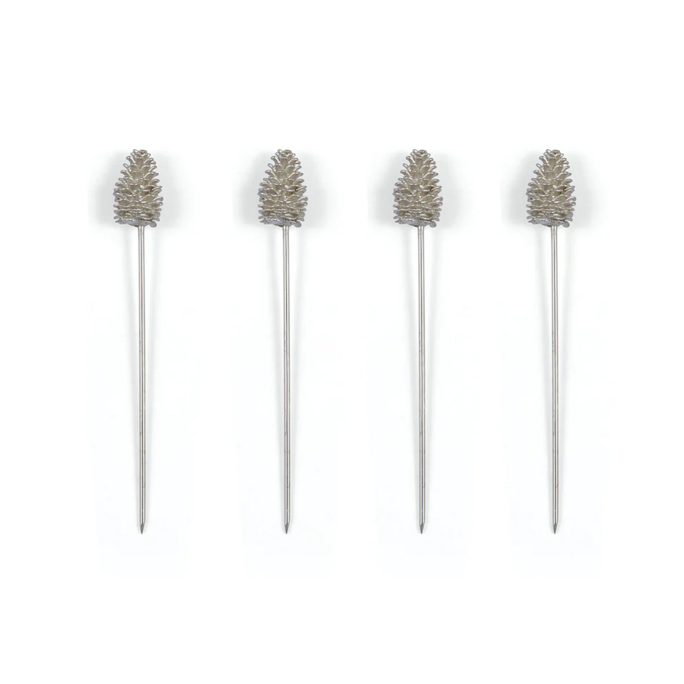 Set of 4 Pine Cone Cocktail Picks