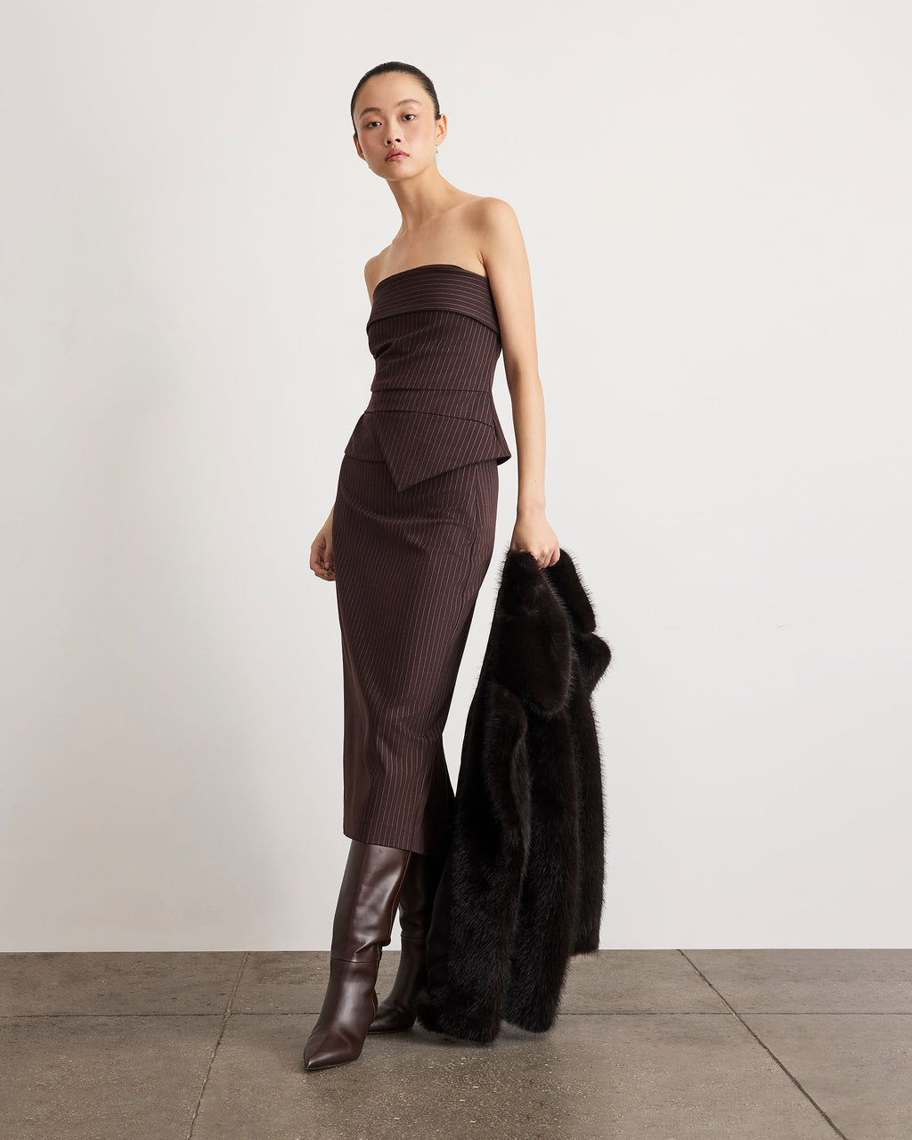 Sevyn Top in Dark Fig/Cream Multi
