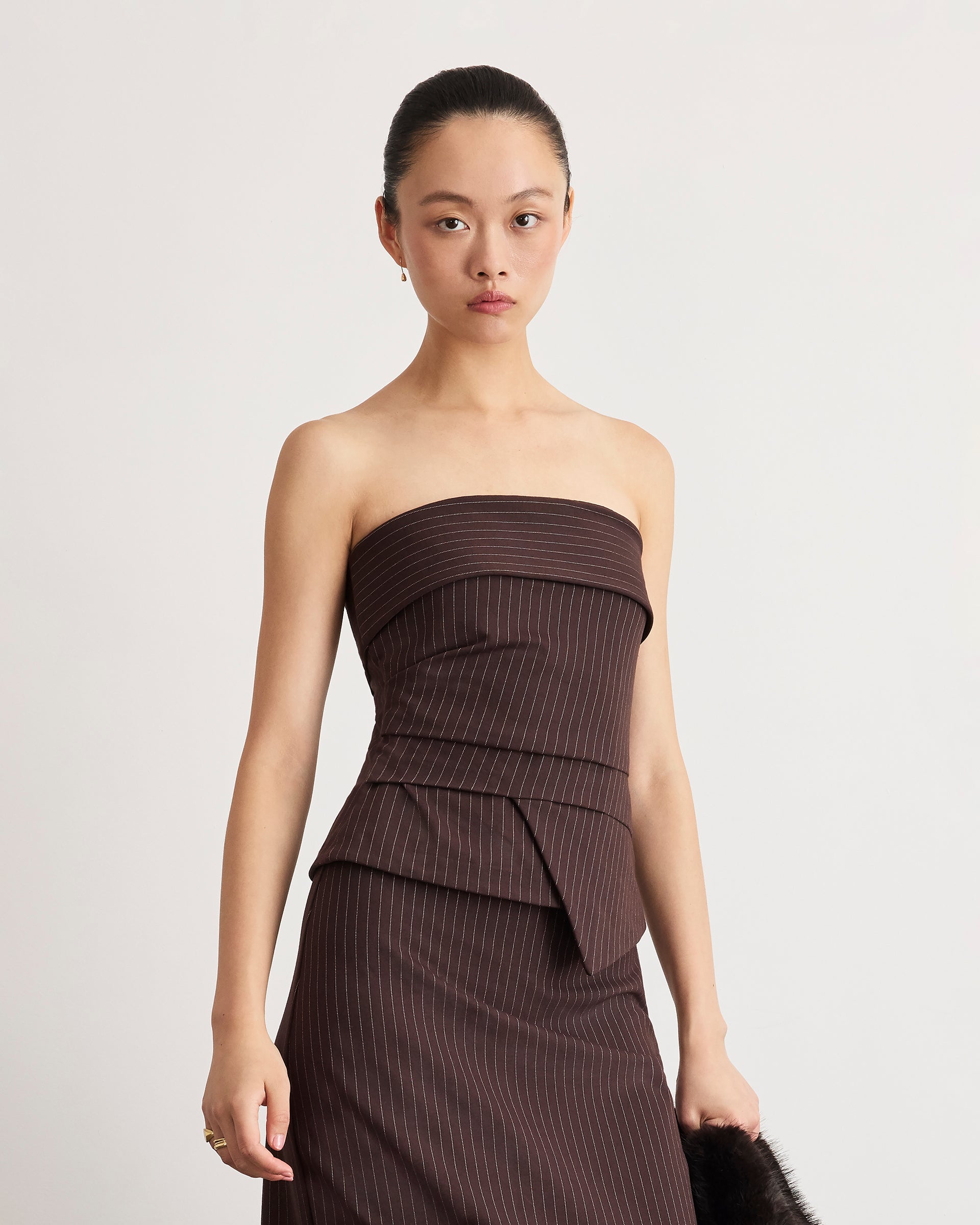 Sevyn Top in Dark Fig/Cream Multi