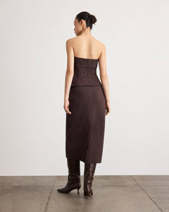 Sevyn Top in Dark Fig/Cream Multi