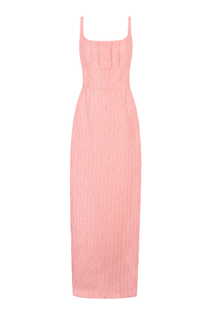 Sharon Dress In Matte Pink Seersucker