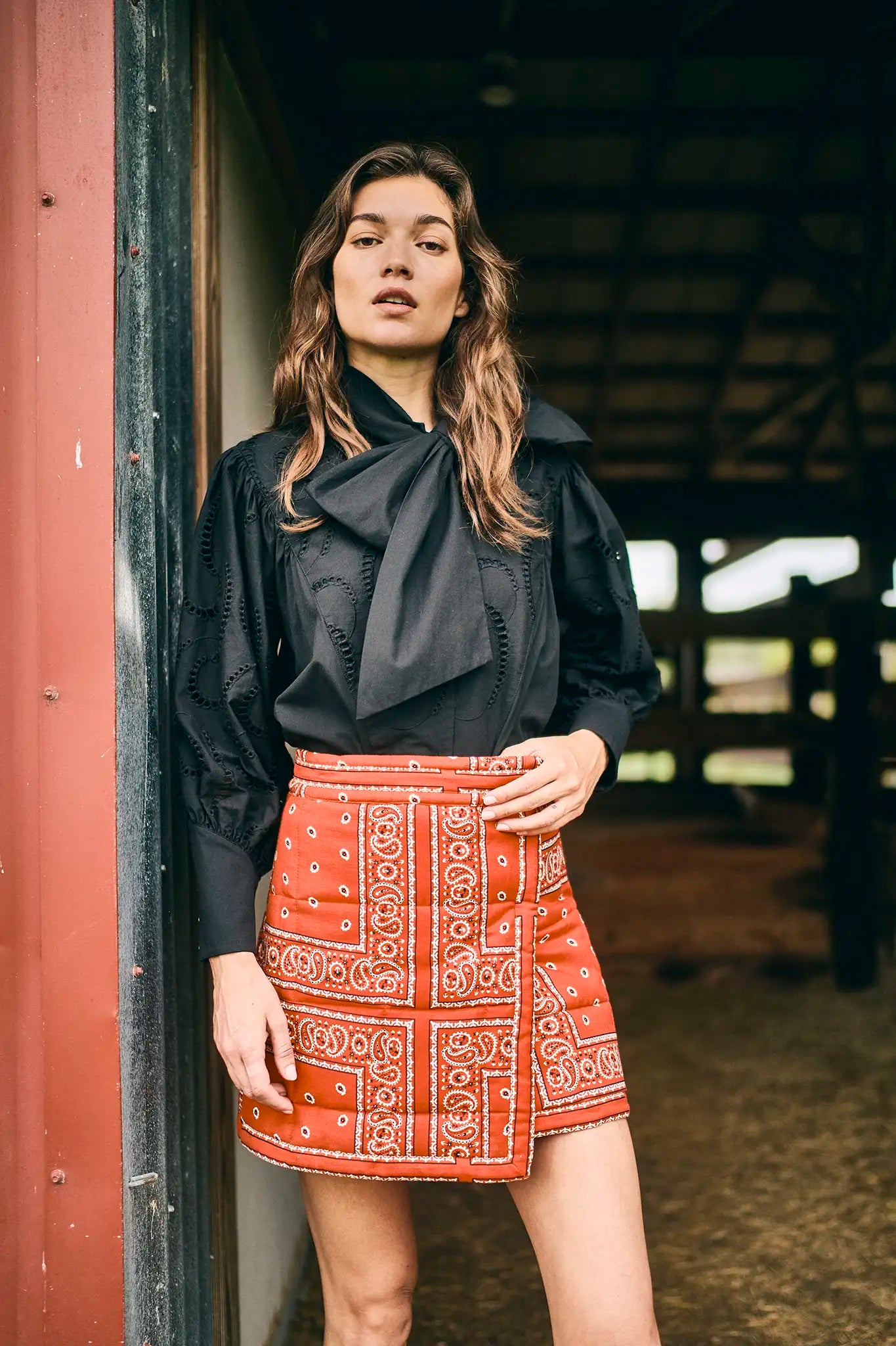 Powell Skirt in Aces Wild Red