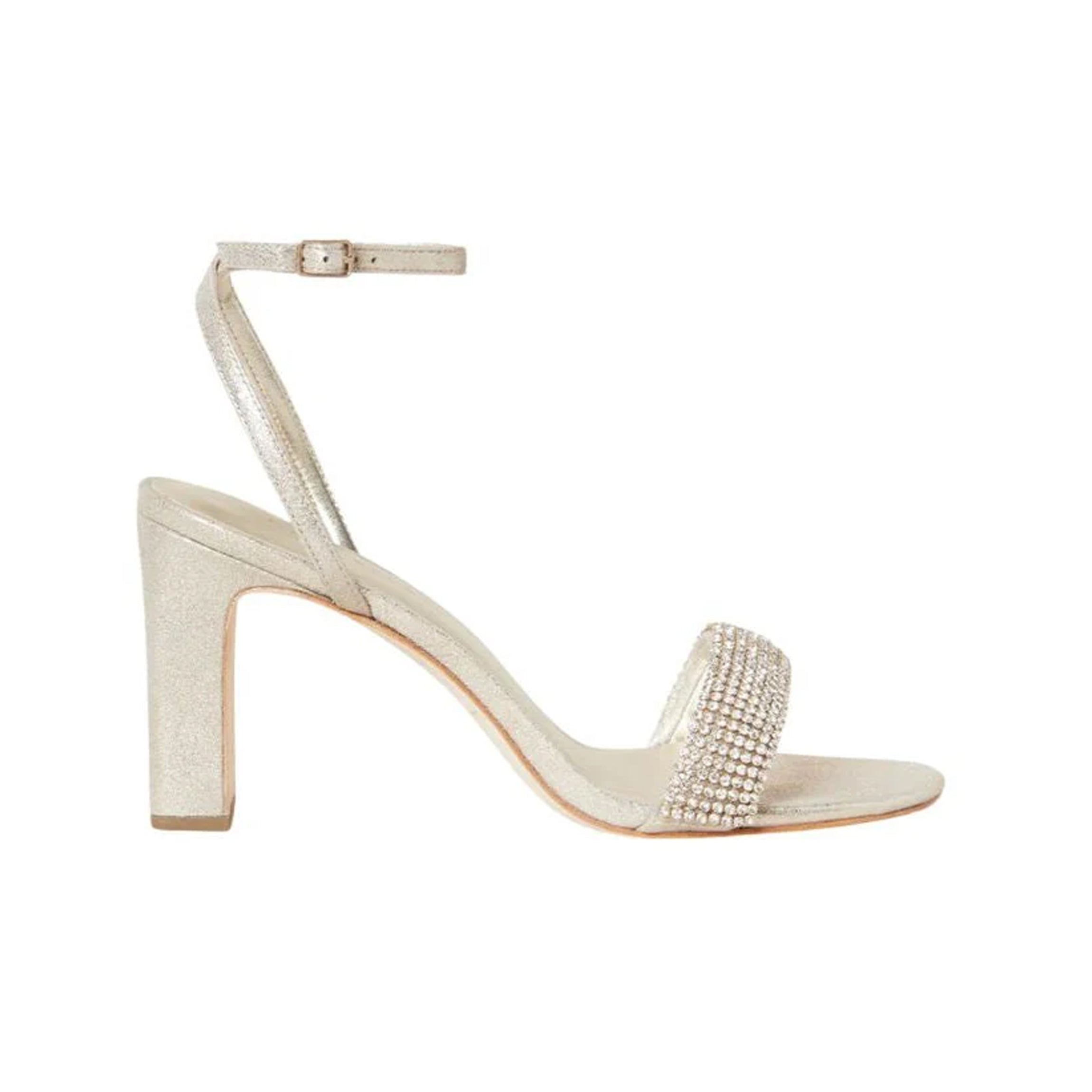 Shay Sandal in Cappuccino Suede Rhinestones
