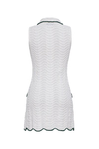 Sheena Mini Dress in Ivory Green Wave