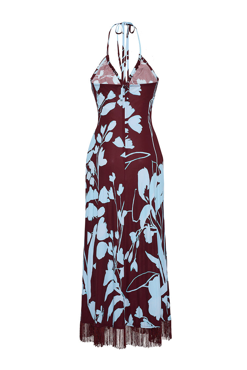 Shelter Island Dress in Botanic Maroon