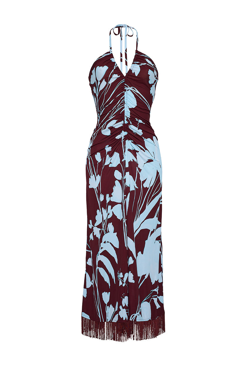 Shelter Island Dress in Botanic Maroon