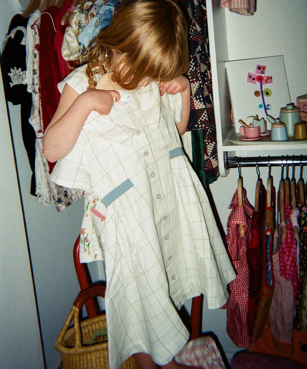 Shirt Dress in Seafoam Plaid
