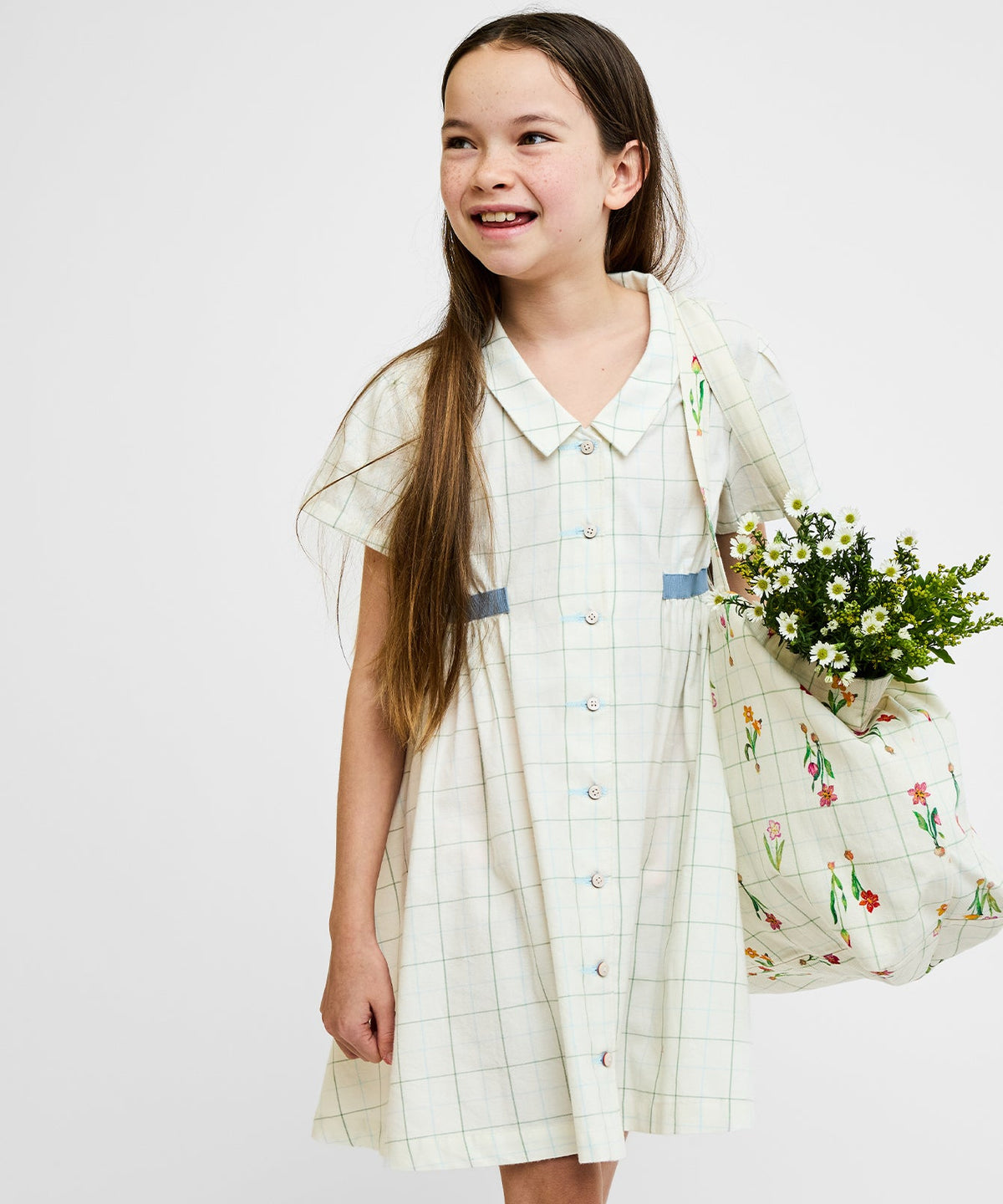 Shirt Dress in Seafoam Plaid