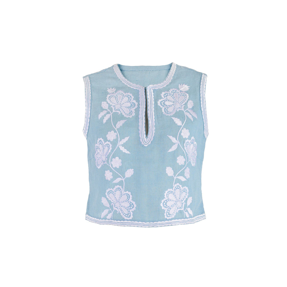 Kasbah Trellis Top in Light Blue