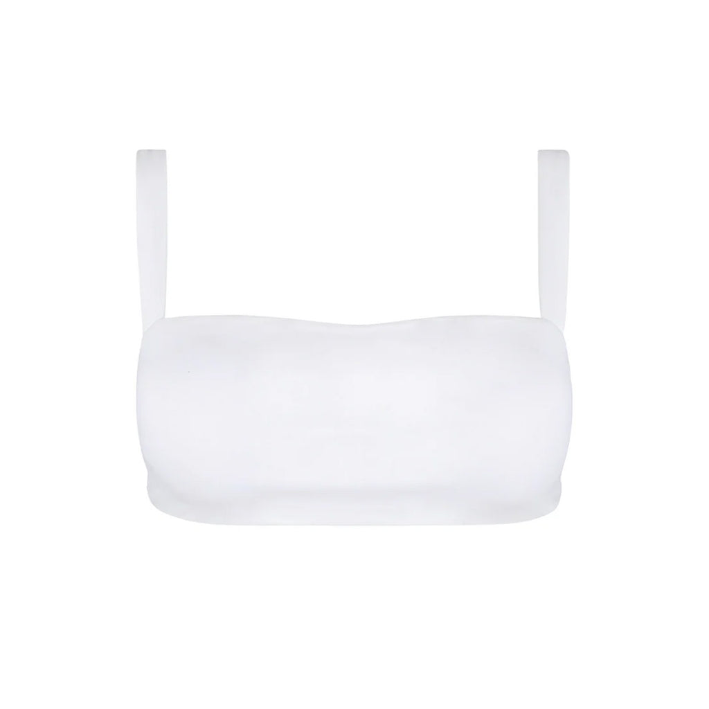 Women's White Bandeau Bikini Top