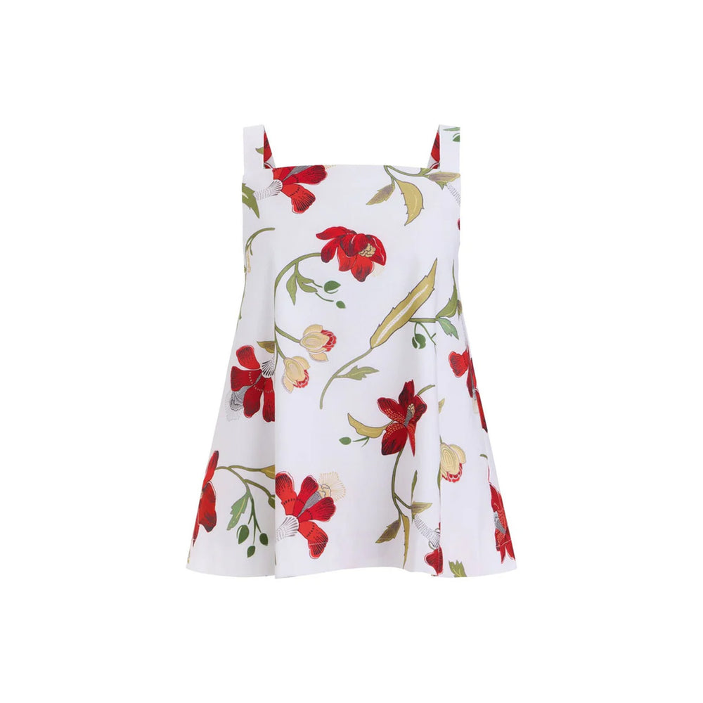 A-Line Top in Red Hibiscus