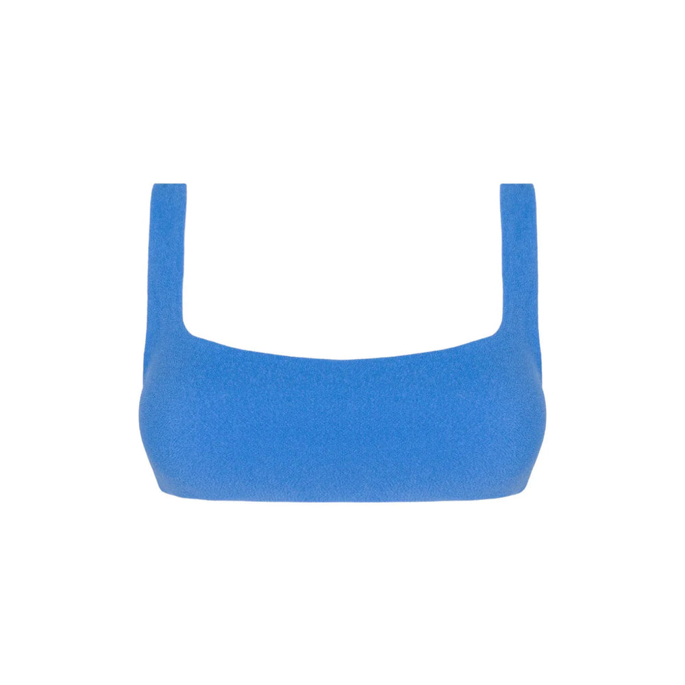 Women’s Deep Sea Blue Terry Square Neck Bikini Top