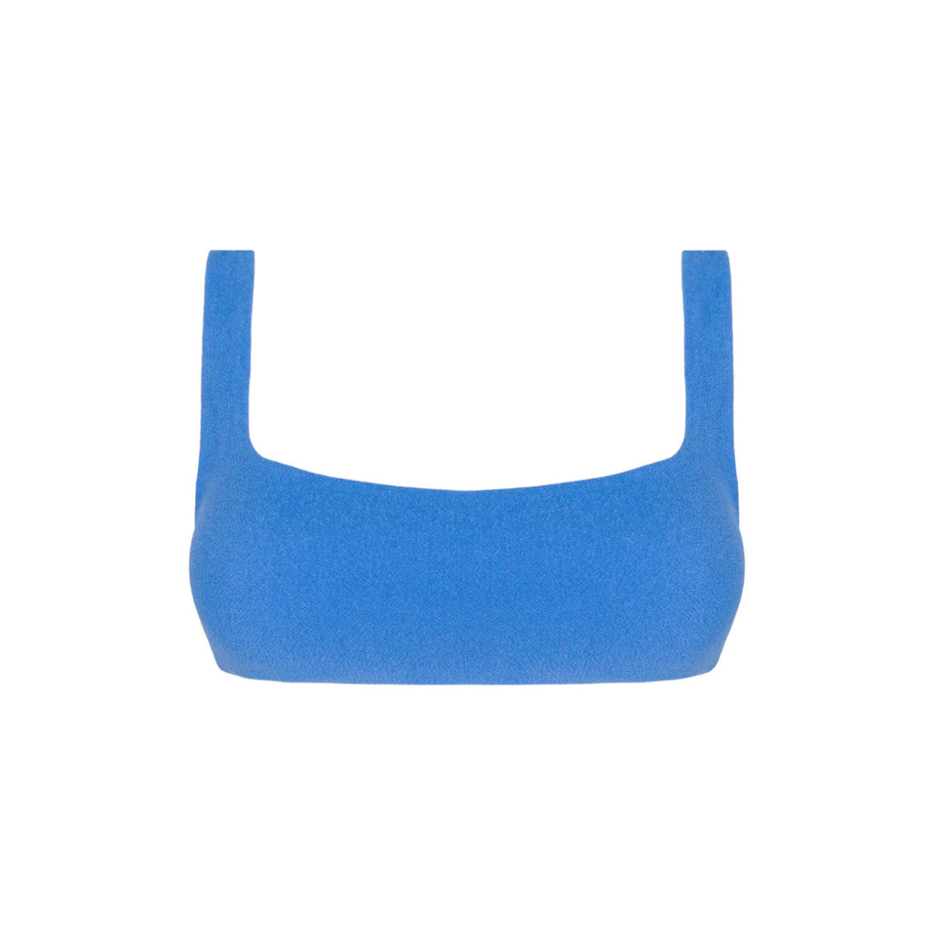 Women’s Deep Sea Blue Terry Square Neck Bikini Top