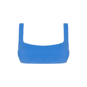 Women’s Deep Sea Blue Terry Square Neck Bikini Top