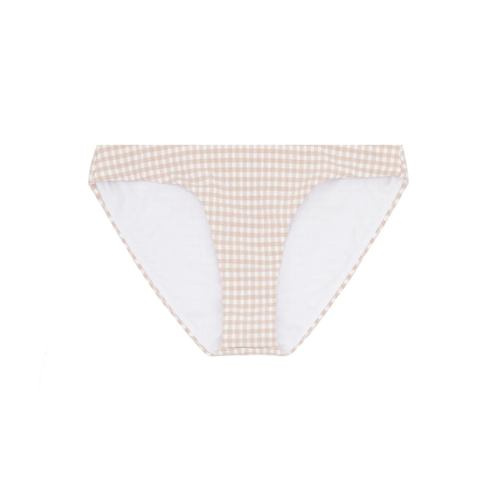 Women’s Brown Crinkle Gingham Low Waisted Bikini Bottom