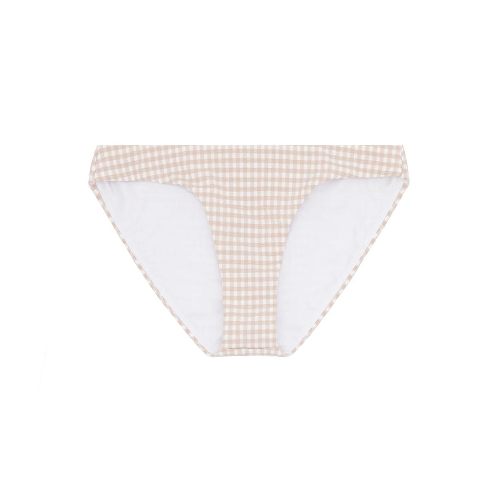 Women’s Brown Crinkle Gingham Low Waisted Bikini Bottom