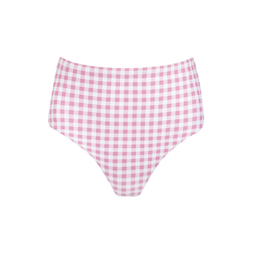 Women’s Blush Gingham High Waist Bikini Bottom