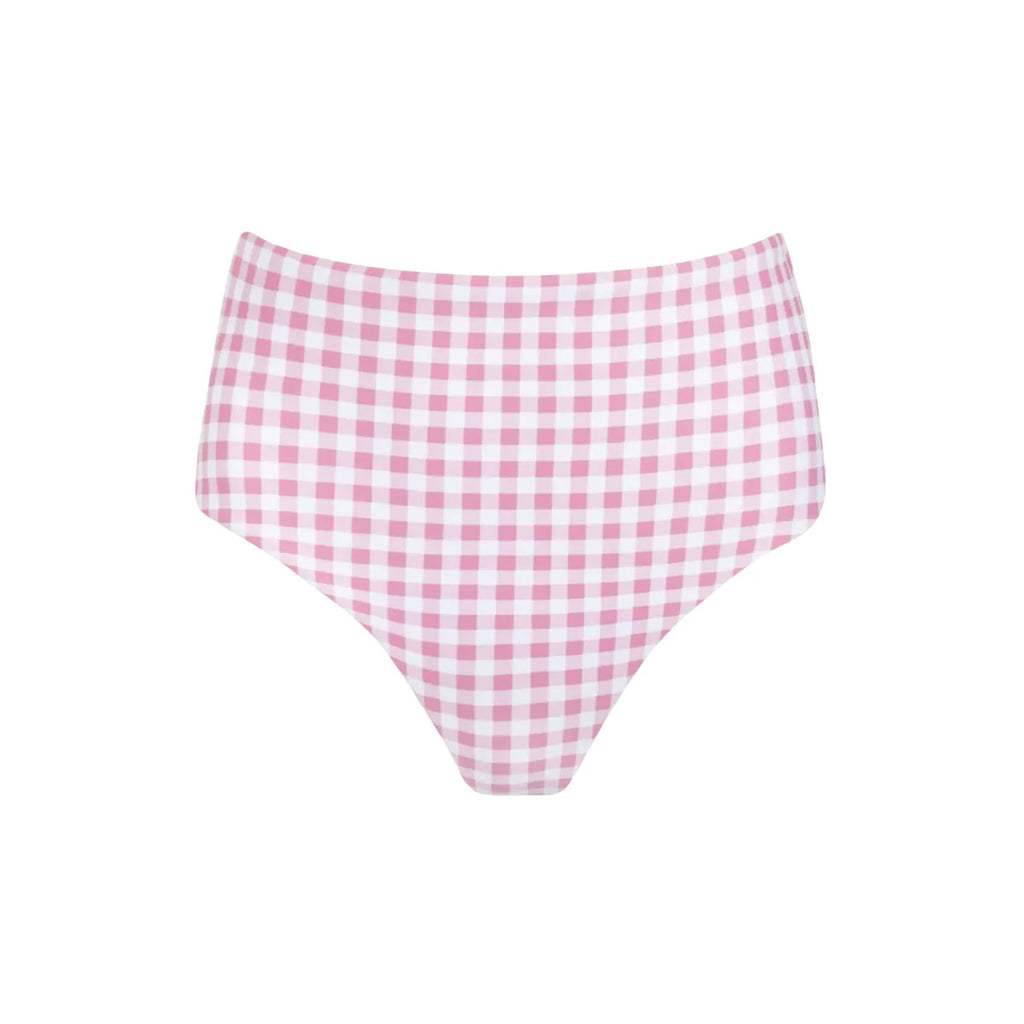 Women’s Blush Gingham High Waist Bikini Bottom