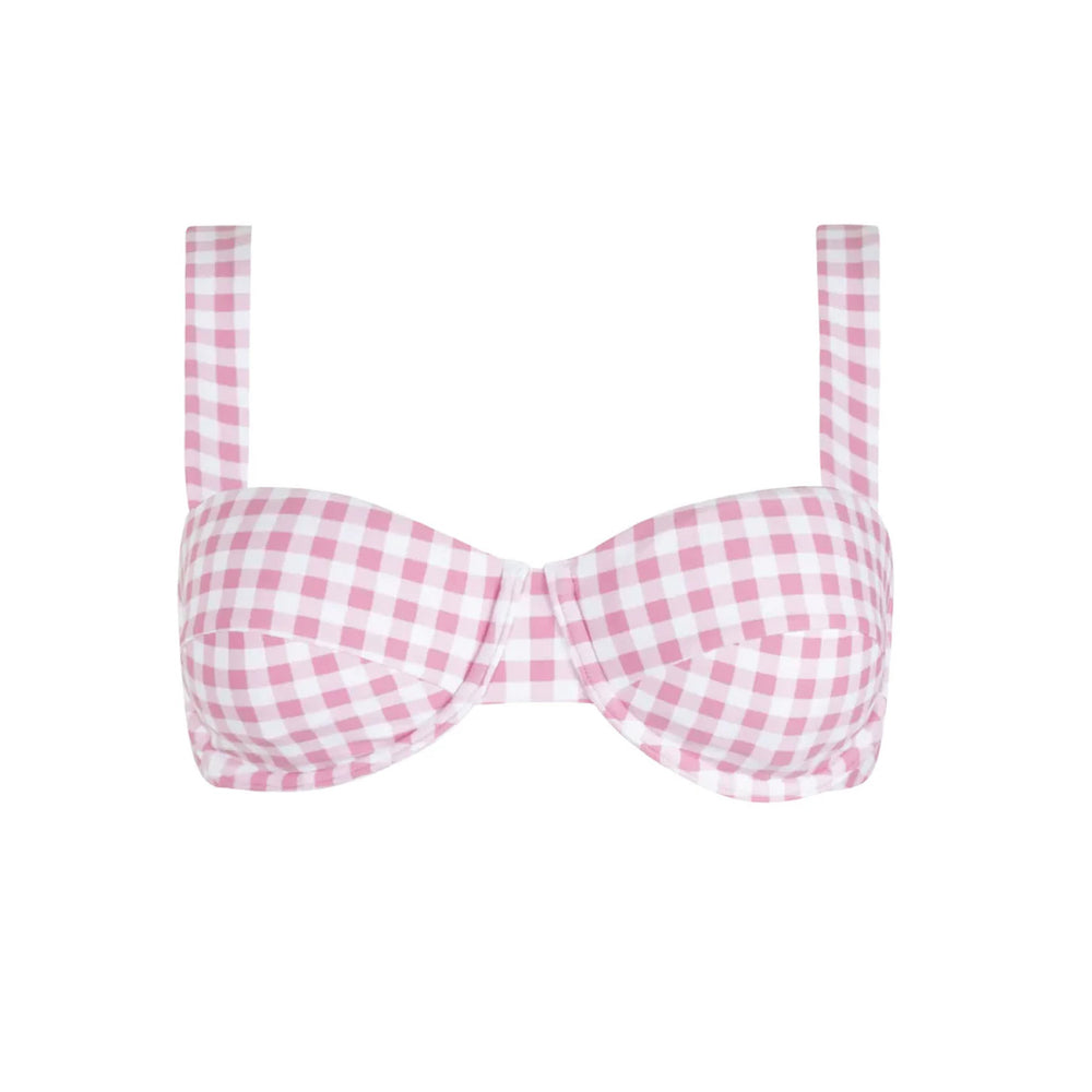 Women’s Blush Gingham Cup Bikini Top