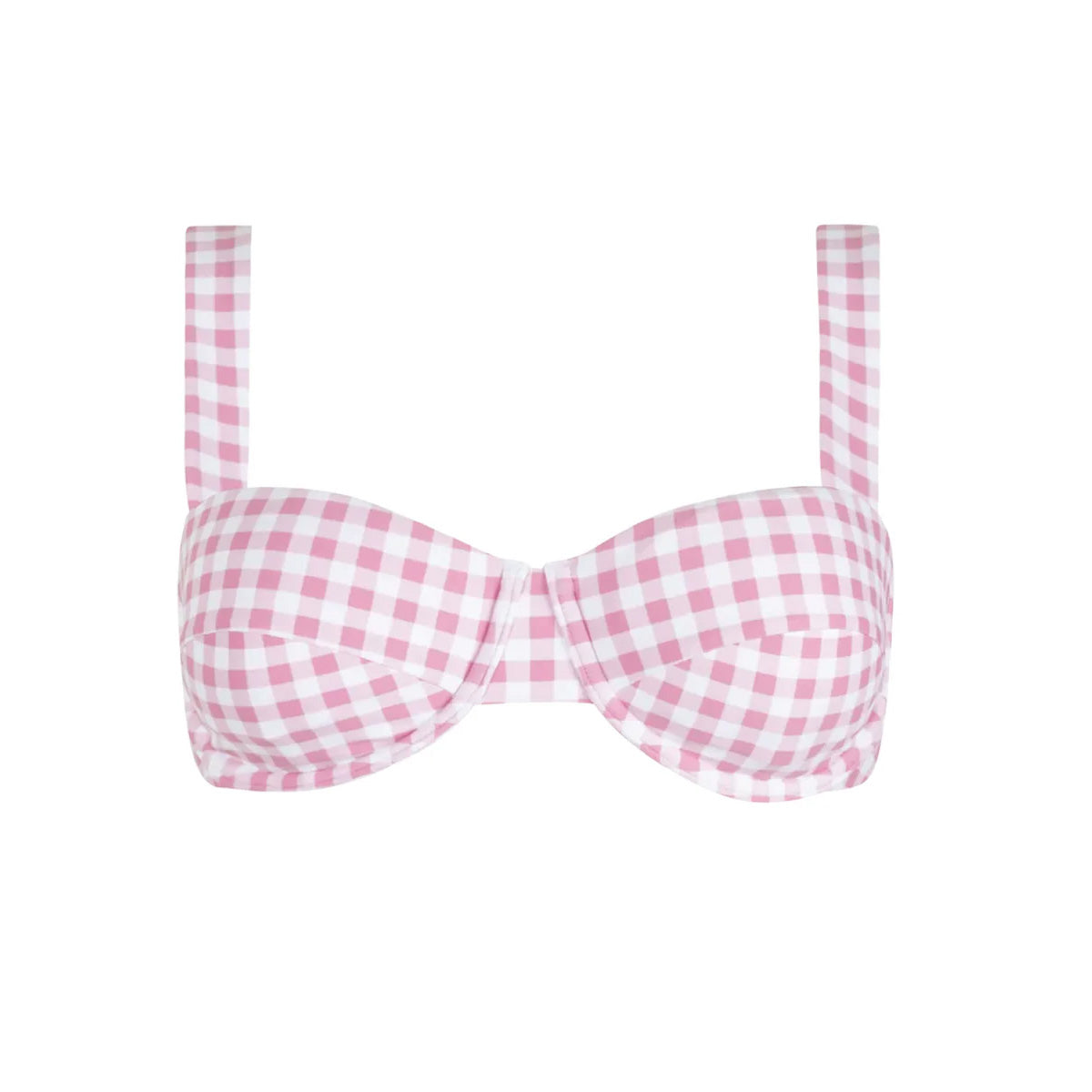 Women’s Blush Gingham Cup Bikini Top