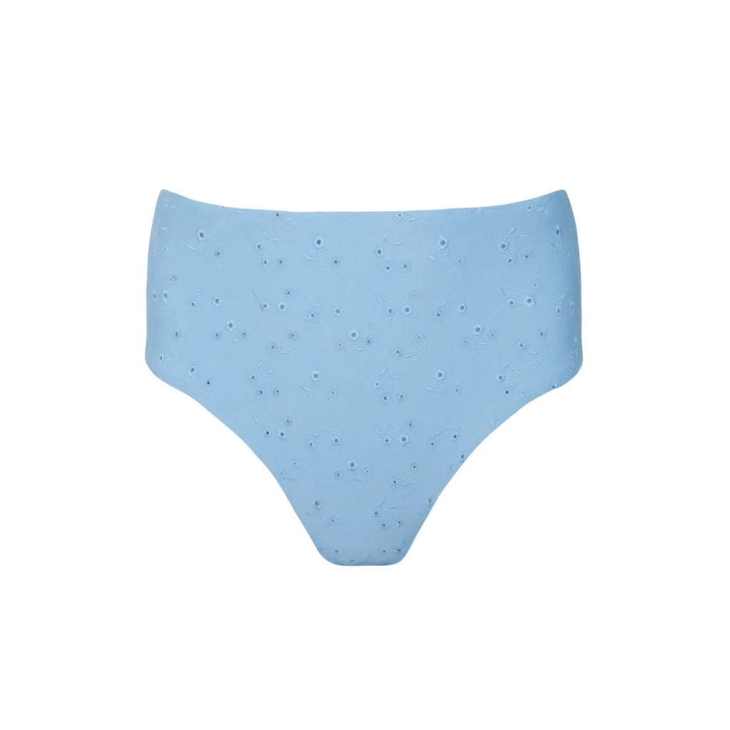 Women’s Dusk Blue Eyelet High Waist Bikini Bottom