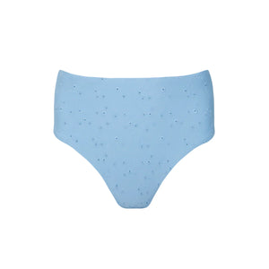 Women’s Dusk Blue Eyelet High Waist Bikini Bottom