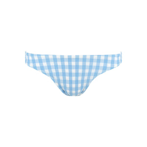Women's Surfside Blue Crinkle Gingham Low Waist Bikini Bottom