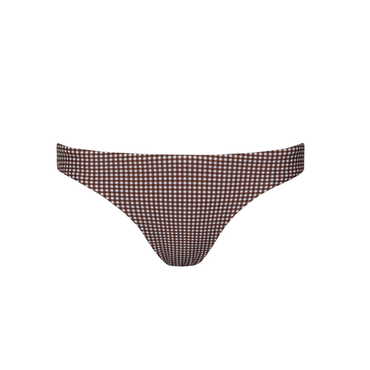 Women’s Cocoa Gingham Low Waist Bikini Bottom
