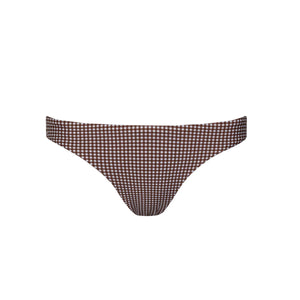 Women’s Cocoa Gingham Low Waist Bikini Bottom