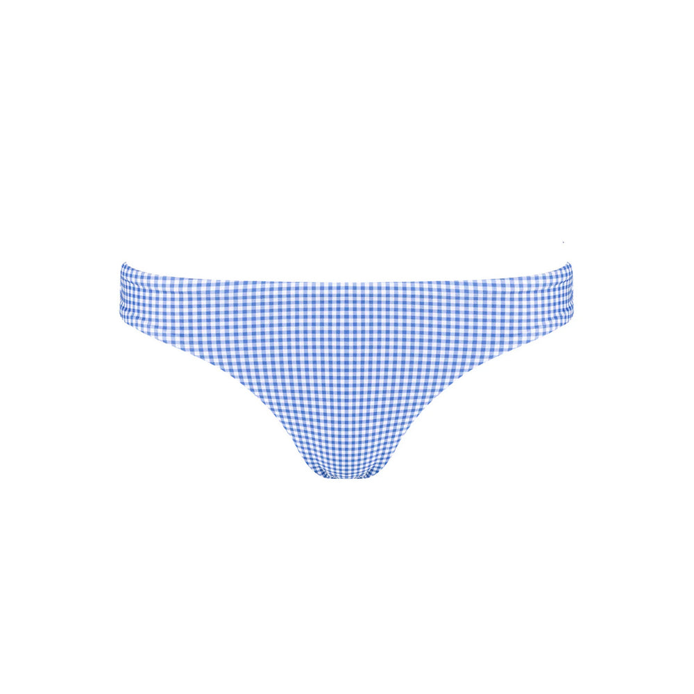 Women’s Sky Blue Gingham Low Waist Bikini Bottom