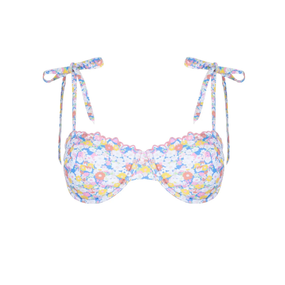 Women’s Jasmine Blossom Cup Bikini Top with Tie Straps