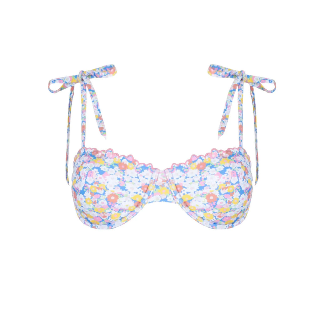 Women’s Jasmine Blossom Cup Bikini Top with Tie Straps
