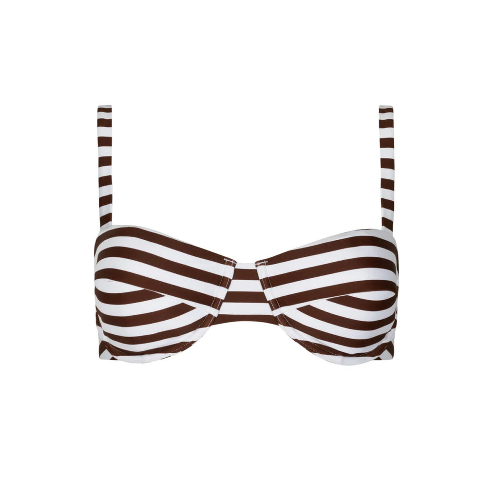 Women’s Cocoa Stripe Cup Bikini Top
