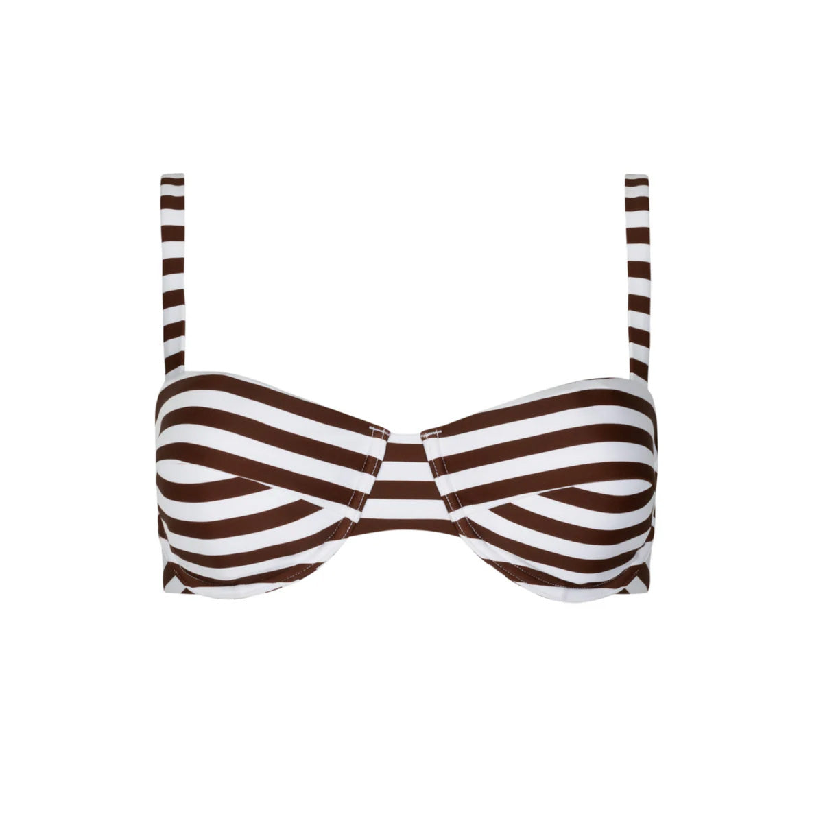 Women’s Cocoa Stripe Cup Bikini Top