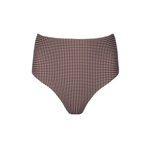 Women’s Cocoa Gingham High Waist Bikini Bottom