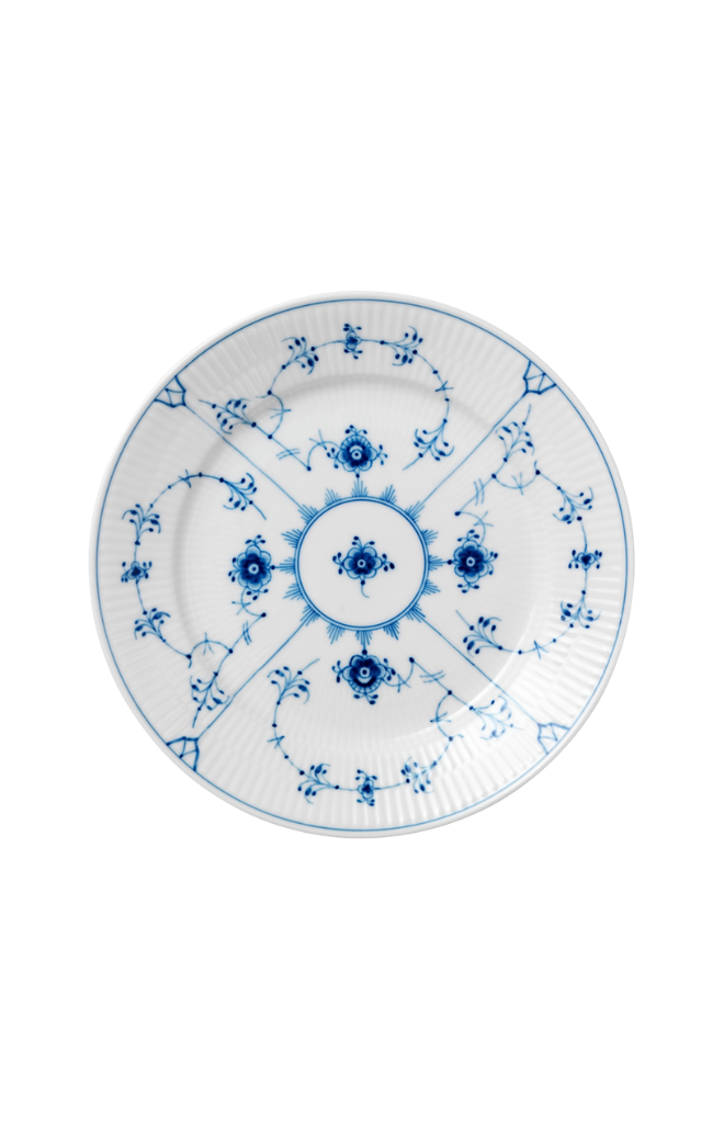 Blue Fluted Plain Bread & Butter Plate 6.75"