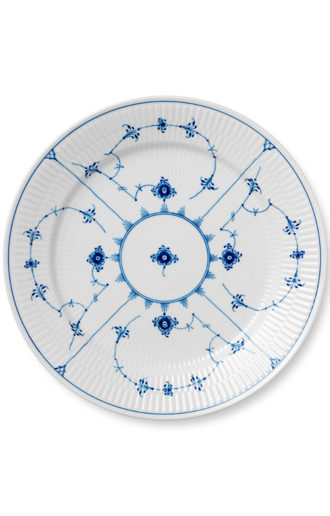 Blue Fluted Plain Dinner Plate 10.75"