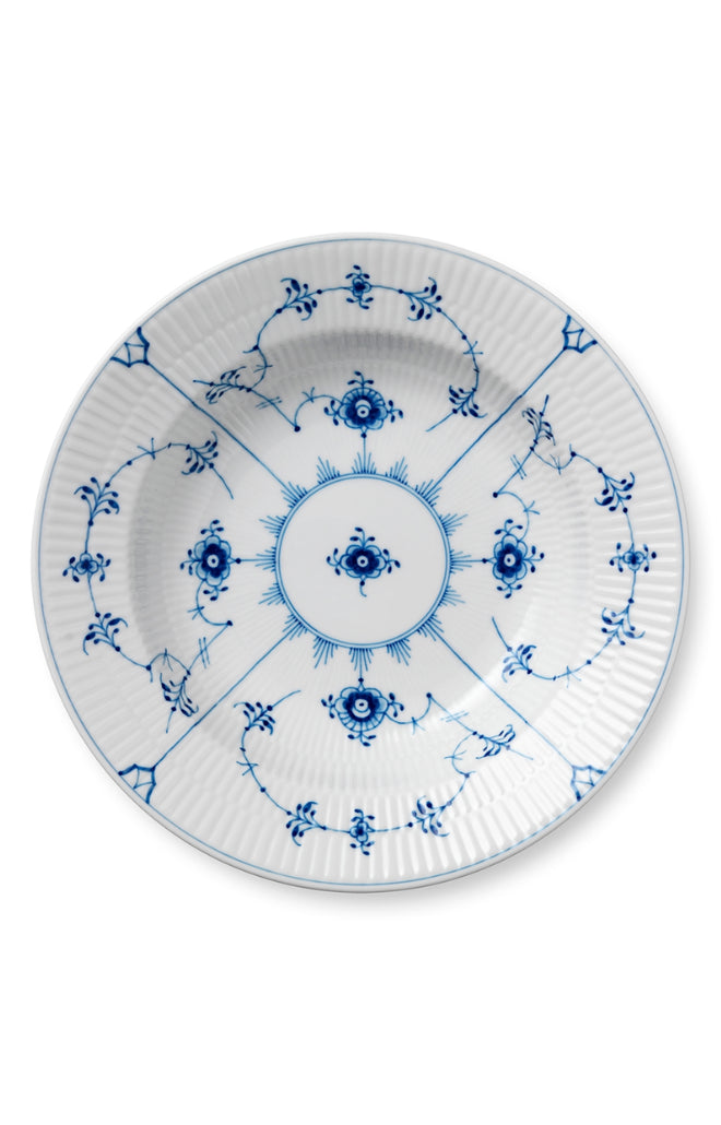 Blue Fluted Plain Pasta Bowl 9.5"