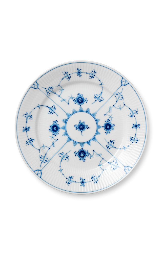 Blue Fluted Plain Salad Plate 8.75"
